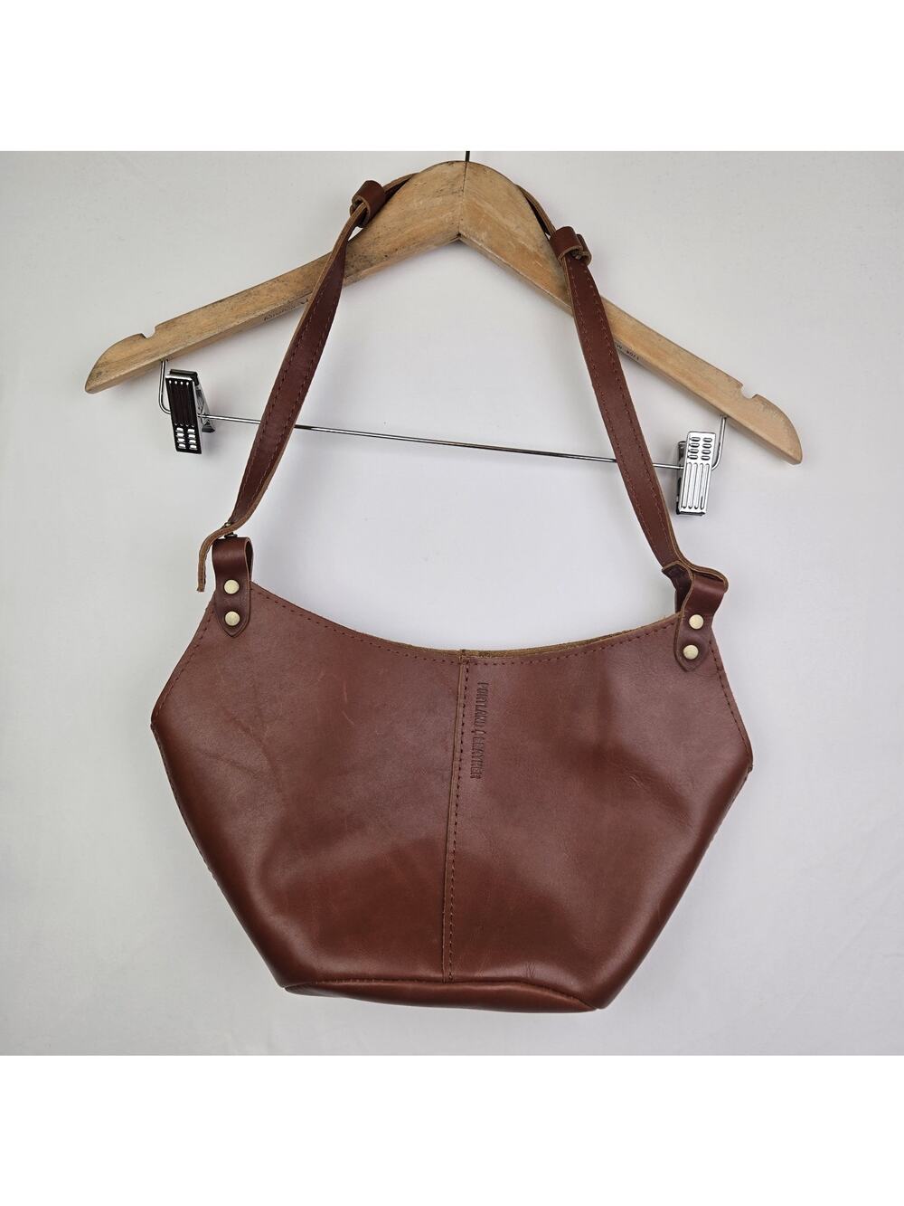 Portland Leather Goods Kangaroo Shoulder Bag Brown Purse Tote